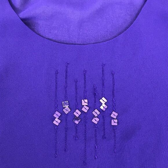 Montee Collection Embellished Sleeveless Blouse Women’s Plus Size 22W Purple - Picture 4 of 9